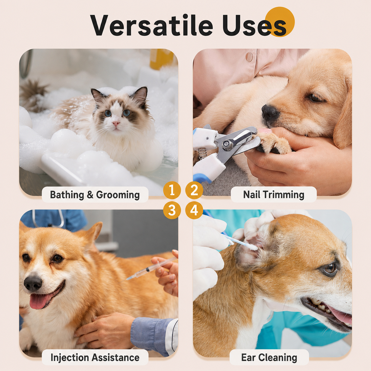 Foldable Pet Bath & Grooming Care Station for Small & Medium Pets